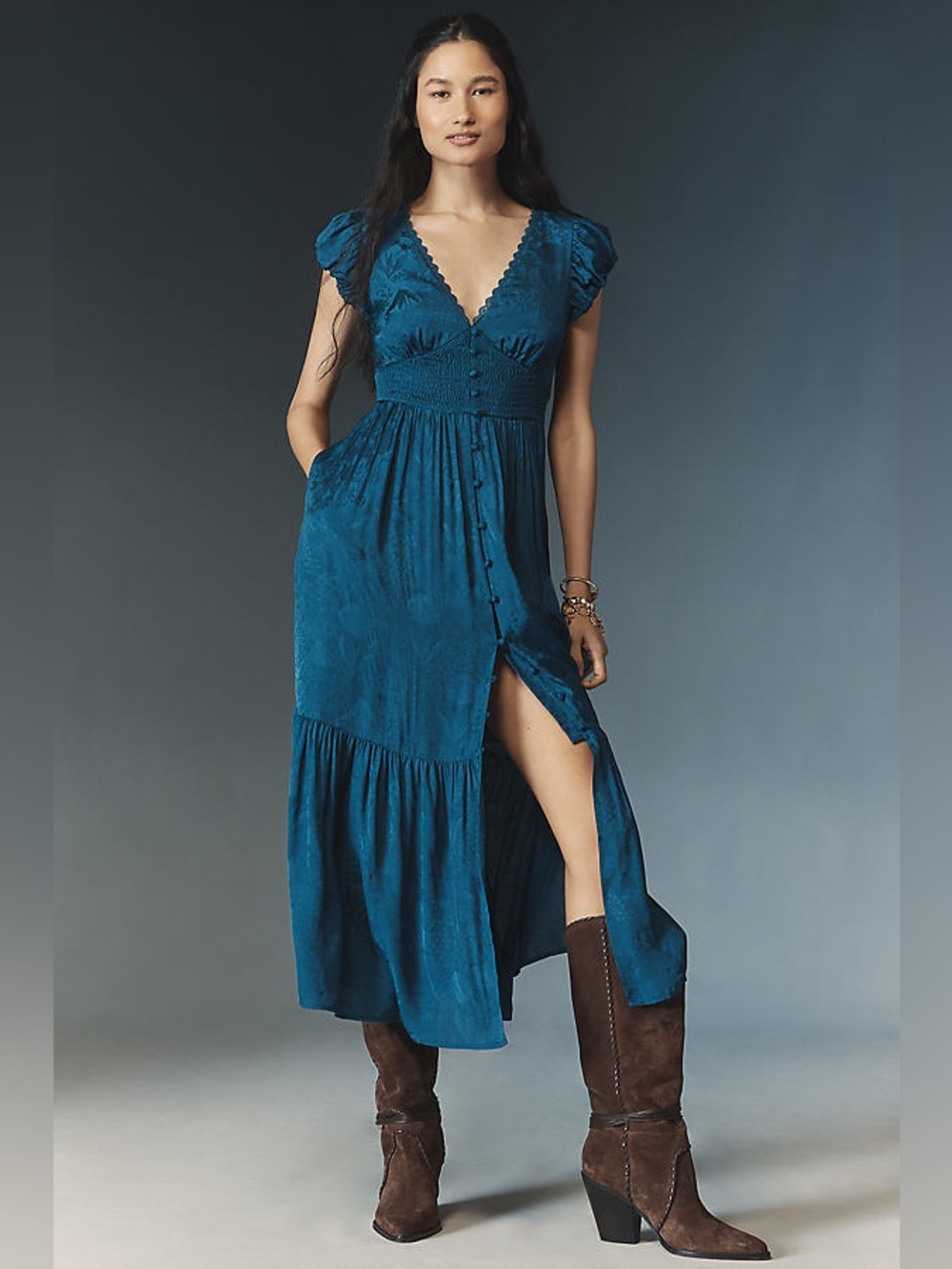 Anthropologie Silky Peregrine Midi Dress NWT